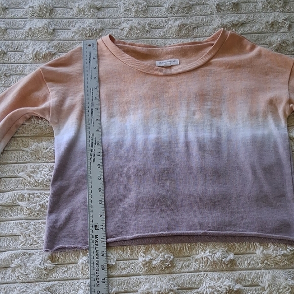 Grayson Threads Pink and Gray Long Sleeve Crop Sweatshirt - Picture 5 of 6